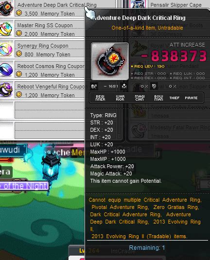 crit damage ring maplestory.